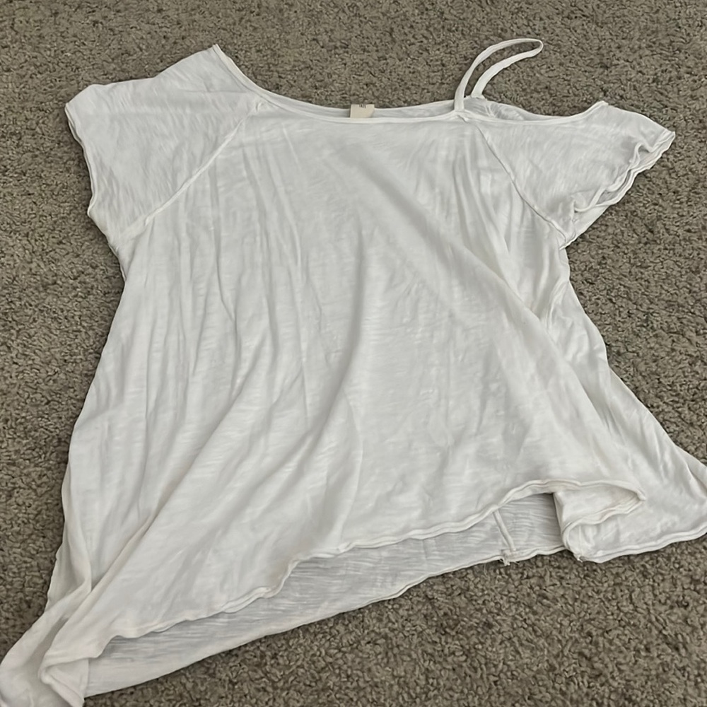 Free People We the Free Cold Shoulder Loose Tunic Sz M in White